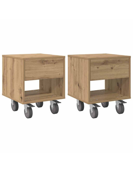 Comodino 2 pcs Rovere artigianale 40,5 x 40 x 48 cm