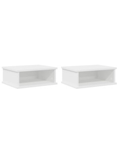 Comodino 2 pcs Bianco 40 x 31 x 15 cm Legno multistrato 2