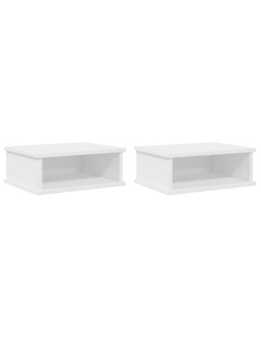 Comodino 2 pcs Bianco 40 x 31 x 15 cm Legno multistrato
