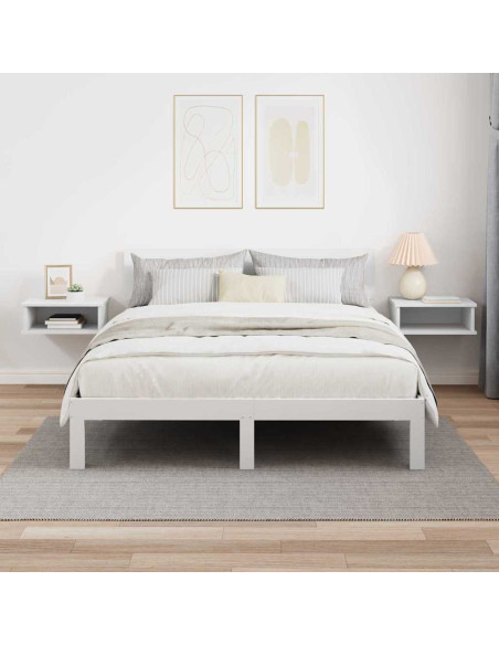 Comodino 2 pcs Bianco 40 x 31 x 15 cm Legno multistrato