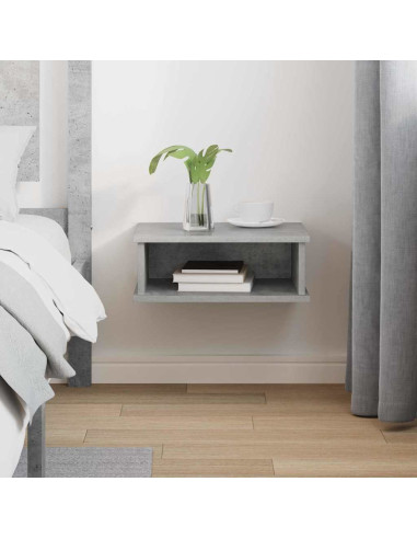 Comodino Grigio cemento 40 x 31 x 15 cm Legno multistrato