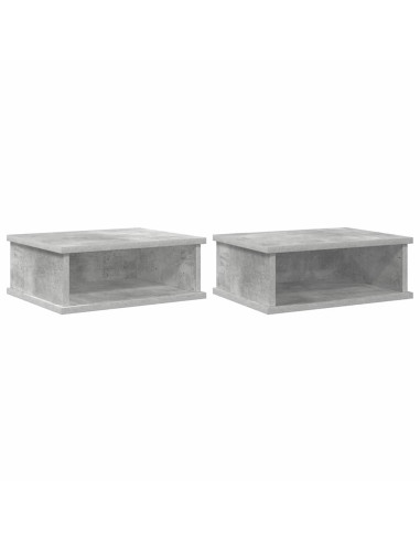 Comodino 2 pcs Grigio cemento 40 x 31 x 15 cm Legno multistrato