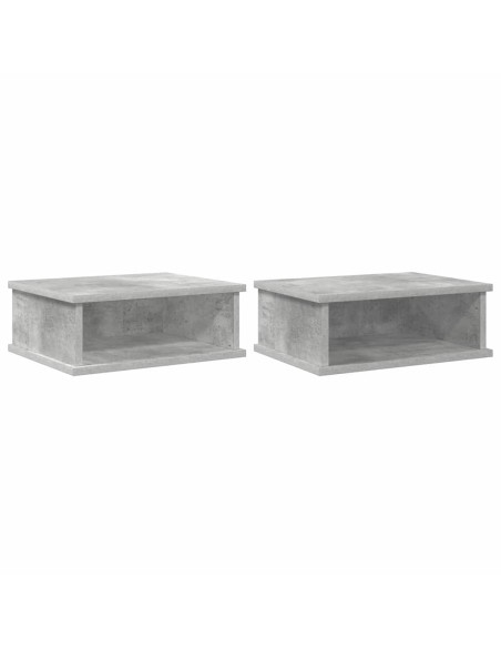 Comodino 2 pcs Grigio cemento 40 x 31 x 15 cm Legno multistrato