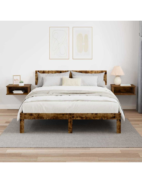 Comodino 2 pcs Rovere fumé 40 x 31 x 15 cm Legno multistrato