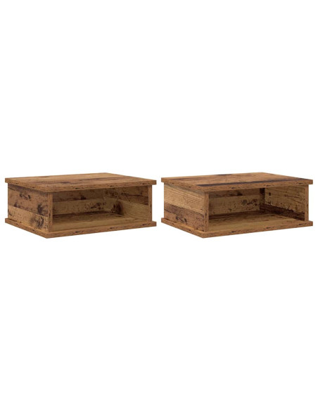 Comodino 2 pcs Legno vecchio 40 x 31 x 15 cm Legno multistrato