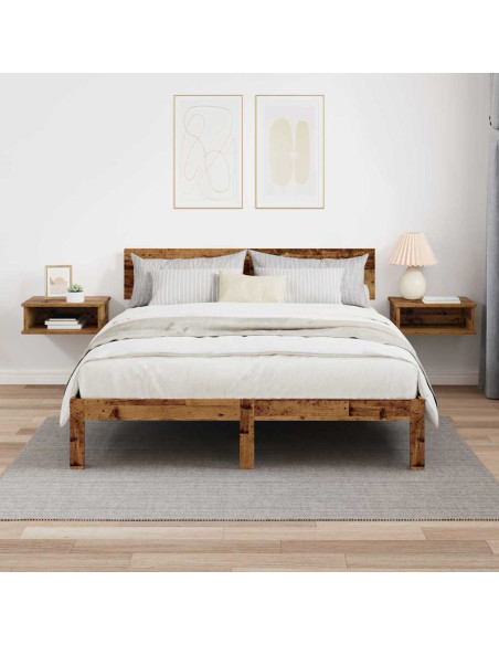 Comodino 2 pcs Legno vecchio 40 x 31 x 15 cm Legno multistrato