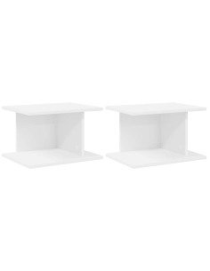 Comodino 2 pcs Bianco 40 x 30 x 25 cm Legno multistrato 2