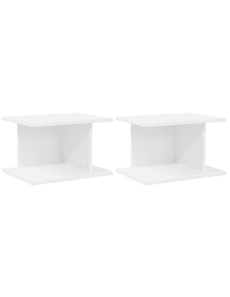 Comodino 2 pcs Bianco 40 x 30 x 25 cm Legno multistrato
