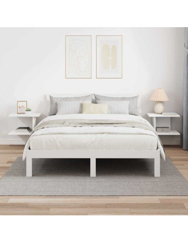 Comodino 2 pcs Bianco 40 x 30 x 25 cm Legno multistrato