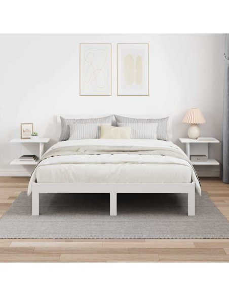 Comodino 2 pcs Bianco 40 x 30 x 25 cm Legno multistrato