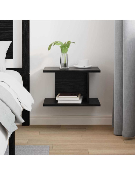 Comodino Rovere Nero 40 x 30 x 25 cm Legno multistrato