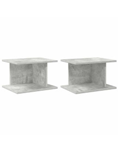 Comodino 2 pcs Grigio cemento 40 x 30 x 25 cm Legno multistrato 2
