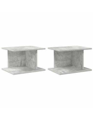Comodino 2 pcs Grigio cemento 40 x 30 x 25 cm Legno multistrato