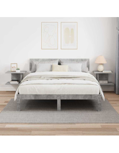 Comodino 2 pcs Grigio cemento 40 x 30 x 25 cm Legno multistrato