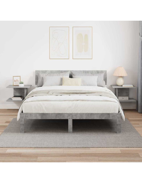 Comodino 2 pcs Grigio cemento 40 x 30 x 25 cm Legno multistrato