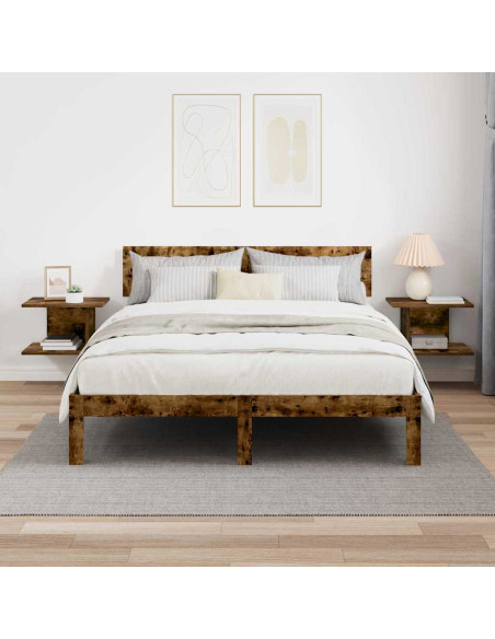 Comodino 2 pcs Rovere fumé 40 x 30 x 25 cm Legno multistrato