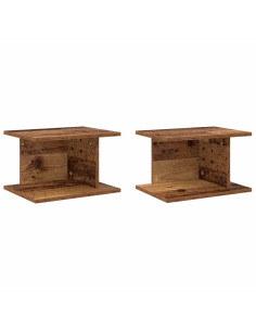 Comodino 2 pcs Legno vecchio 40 x 30 x 25 cm Legno multistrato 2