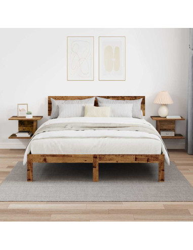 Comodino 2 pcs Legno vecchio 40 x 30 x 25 cm Legno multistrato