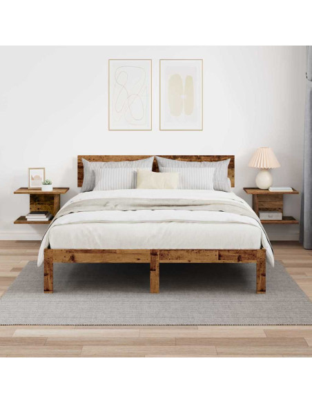 Comodino 2 pcs Legno vecchio 40 x 30 x 25 cm Legno multistrato