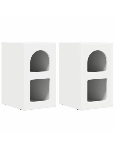 Comodino 2 pcs Bianco 29,5 x 33,5 x 50 cm Legno multistrato