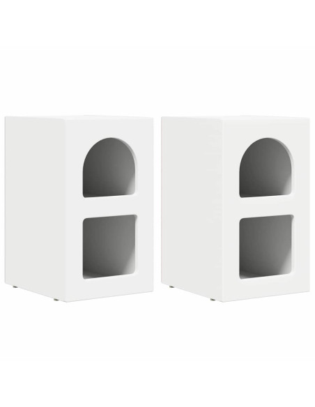 Comodino 2 pcs Bianco 29,5 x 33,5 x 50 cm Legno multistrato