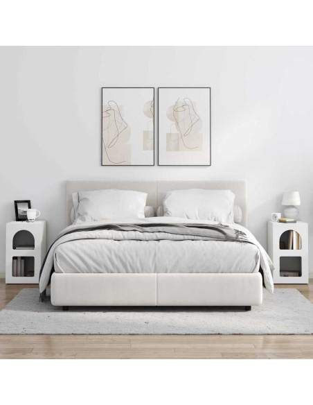 Comodino 2 pcs Bianco 29,5 x 33,5 x 50 cm Legno multistrato
