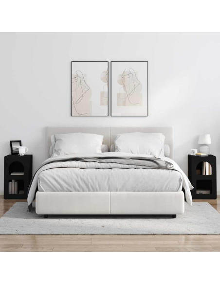 Comodino 2 pcs Nero 29,5 x 33,5 x 50 cm Legno multistrato