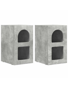 Comodino 2 pcs Grigio cemento 29,5 x 33,5 x 50 cm 2