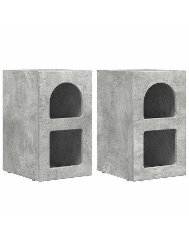 Comodino 2 pcs Grigio cemento 29,5 x 33,5 x 50 cm