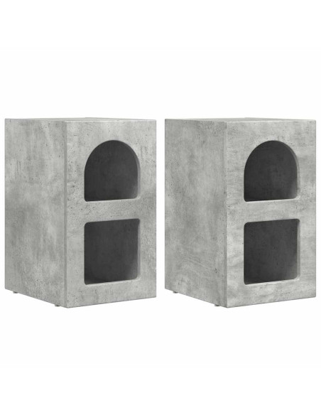 Comodino 2 pcs Grigio cemento 29,5 x 33,5 x 50 cm