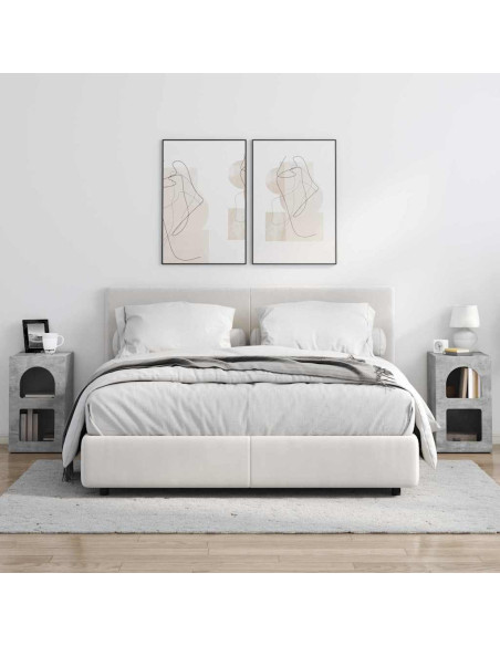 Comodino 2 pcs Grigio cemento 29,5 x 33,5 x 50 cm