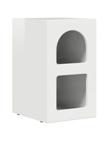 Comodino Bianco Lucido 29,5 x 33,5 x 50 cm Legno multistrato