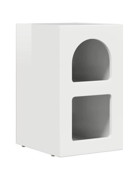 Comodino Bianco Lucido 29,5 x 33,5 x 50 cm Legno multistrato