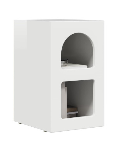 Comodino Bianco Lucido 29,5 x 33,5 x 50 cm Legno multistrato