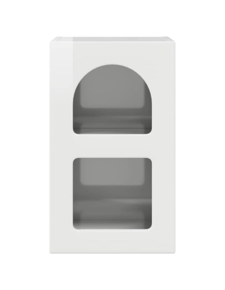 Comodino Bianco Lucido 29,5 x 33,5 x 50 cm Legno multistrato