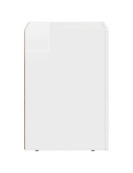 Comodino Bianco Lucido 29,5 x 33,5 x 50 cm Legno multistrato
