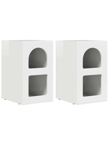 Comodino 2 pcs Bianco Lucido 29,5 x 33,5 x 50 cm
