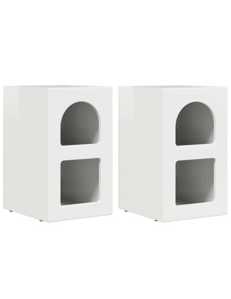Comodino 2 pcs Bianco Lucido 29,5 x 33,5 x 50 cm