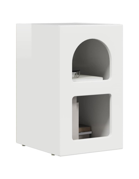 Comodino 2 pcs Bianco Lucido 29,5 x 33,5 x 50 cm