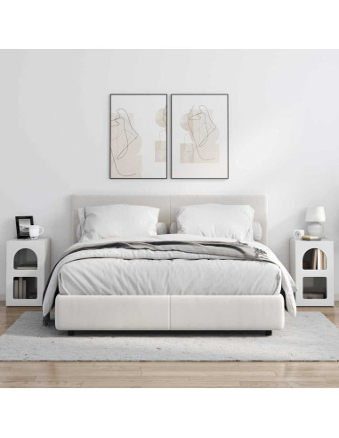 Comodino 2 pcs Bianco Lucido 29,5 x 33,5 x 50 cm