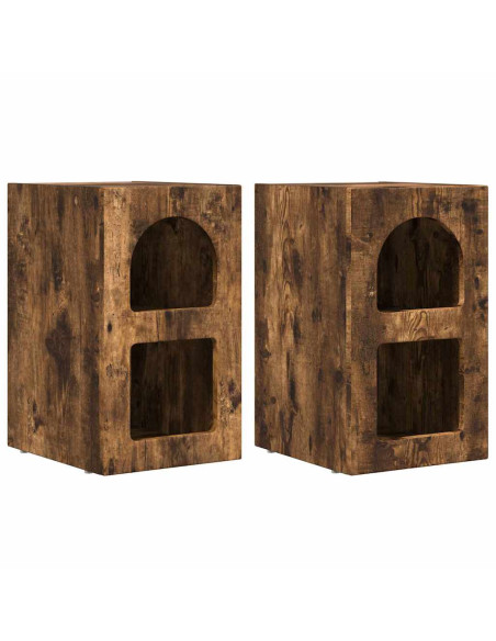 Comodino 2 pcs Rovere fumé 29,5 x 33,5 x 50 cm