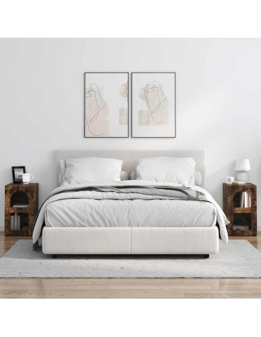 Comodino 2 pcs Rovere fumé 29,5 x 33,5 x 50 cm