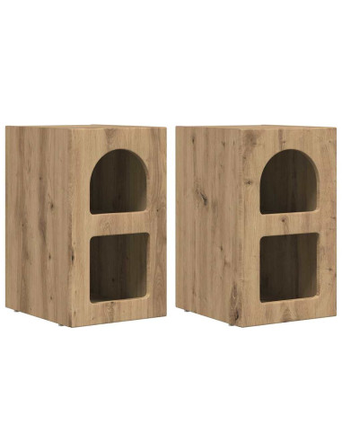 Comodino 2 pcs Rovere artigianale 29,5 x 33,5 x 50 cm