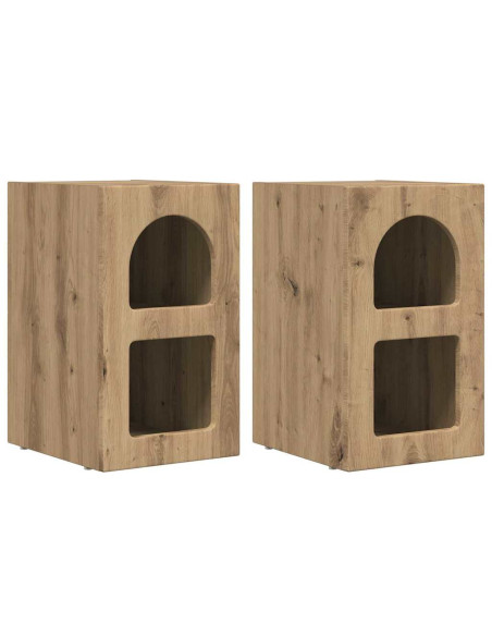 Comodino 2 pcs Rovere artigianale 29,5 x 33,5 x 50 cm