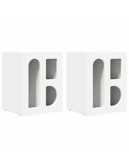 Comodino 2 pcs Bianco 40 x 35 x 50 cm Legno multistrato