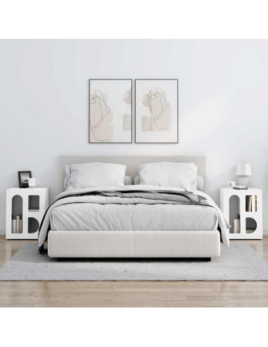 Comodino 2 pcs Bianco 40 x 35 x 50 cm Legno multistrato