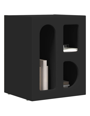Comodino Nero 40 x 35 x 50 cm Legno multistrato