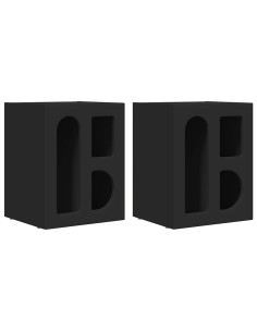 Comodino 2 pcs Nero 40 x 35 x 50 cm Legno multistrato 2