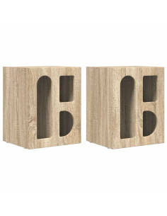 Comodino 2 pcs Rovere Sonoma 40 x 35 x 50 cm Legno multistrato 2