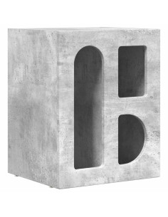 Comodino Grigio cemento 40 x 35 x 50 cm Legno multistrato 2